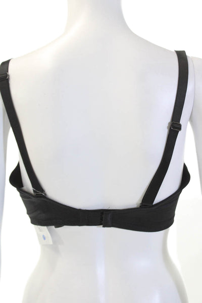Panache Womens Molded Cup Detachable Strap Underwire Bra Solid Black Size 34E