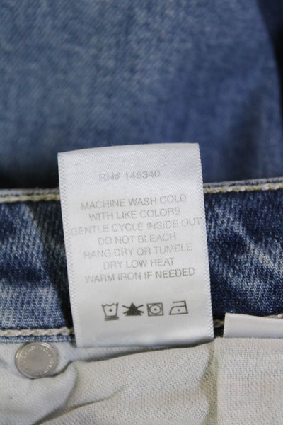 Amo Womens Cotton Straight Leg Slim Fit Button Fly Denim Jeans Blue Size 29