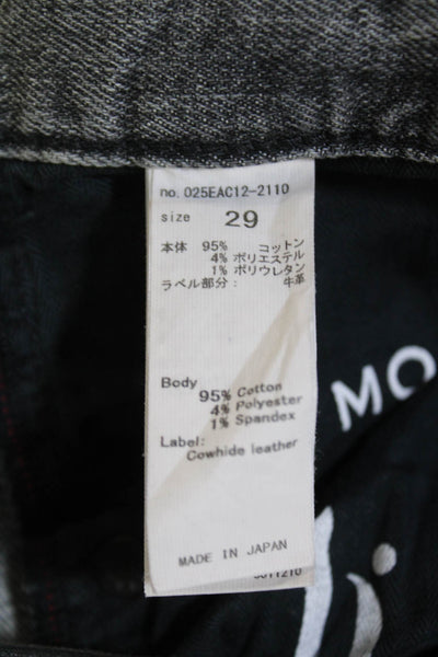 Moussy Womens Cotton Distressed Hem Straight Leg Slim Fit Jeans Gray Size 29