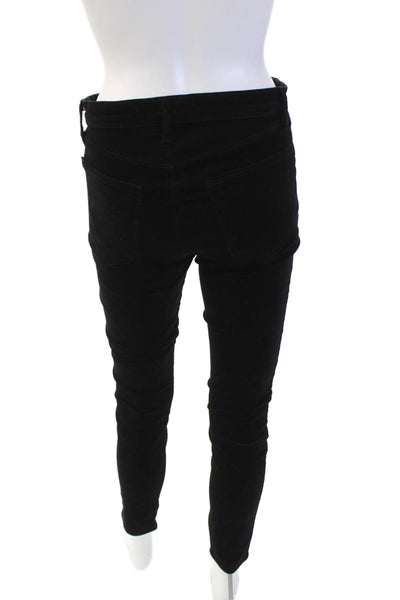 J Brand Womens Velvet Mid Rise Ankle Skinny Pants Black Size 28