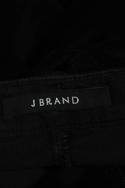 J Brand Womens Velvet Mid Rise Ankle Skinny Pants Black Size 28