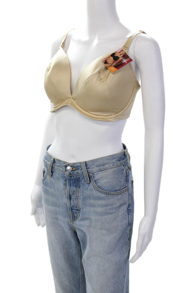 Panache Womens Molded Cup Adjustable Strap Underwire Bra Beige Size 34FF