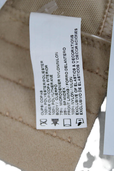 Va Bien Womens Bow Accent Molded Cup Strapless Bra Solid Beige Size 34F