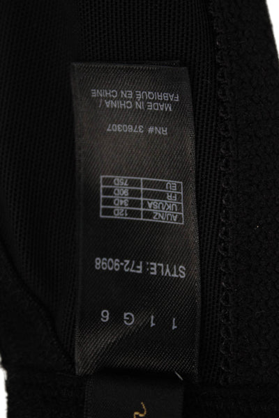 Fayreform Womens Adjustable Strap Basic Underwired Bra Solid Black Size 34D