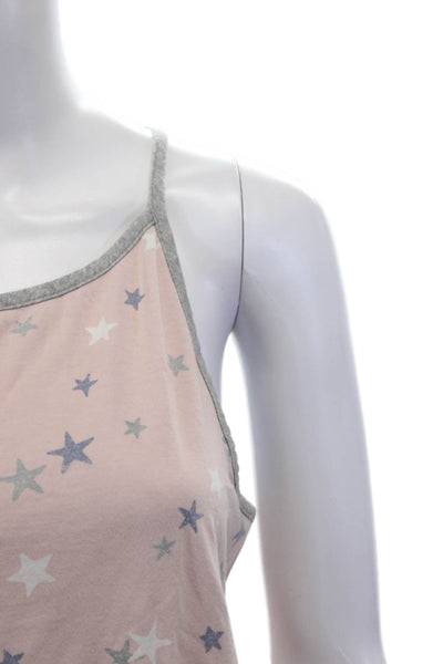 Splendid Womens Cotton Star Print 2 Piece Sleepwear Set Pink Size L
