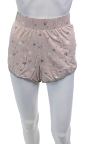 Splendid Womens Cotton Star Print 2 Piece Sleepwear Set Pink Size L