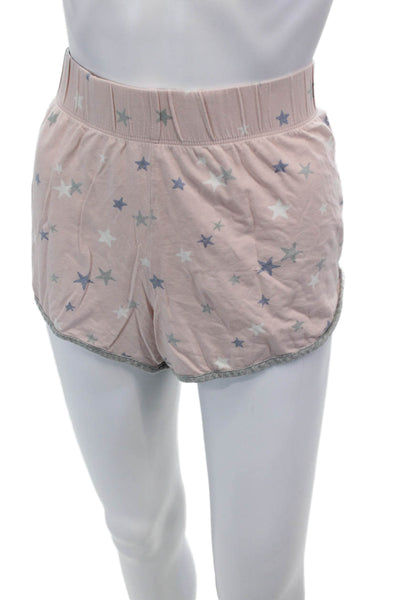 Splendid Womens Cotton Star Print 2 Piece Sleepwear Set Pink Size L