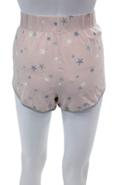 Splendid Womens Cotton Star Print 2 Piece Sleepwear Set Pink Size L