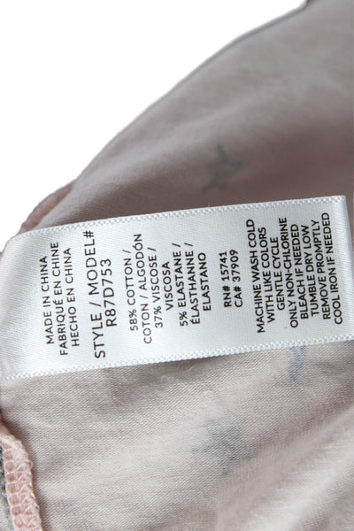 Splendid Womens Cotton Star Print 2 Piece Sleepwear Set Pink Size L