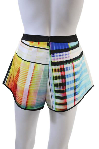 Clover Canyon Womens Textured Striped Multicolor Zip Mini Shorts Black Size S