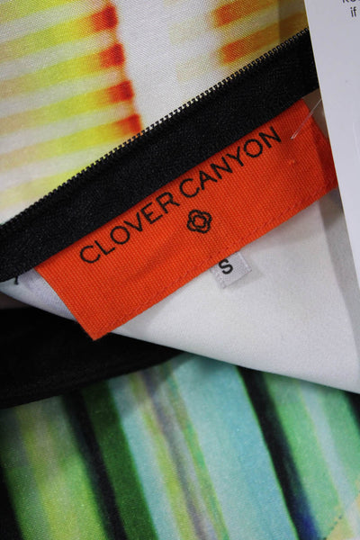 Clover Canyon Womens Textured Striped Multicolor Zip Mini Shorts Black Size S