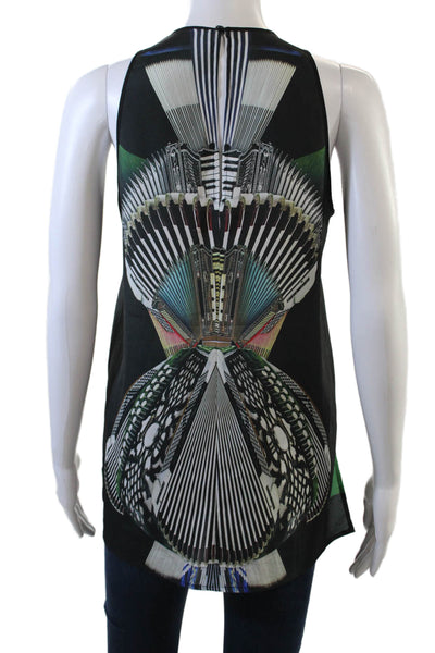 Clover Canyon Womens Sleeveless Round Neck Graphic Print Tank Top Multi Size XS