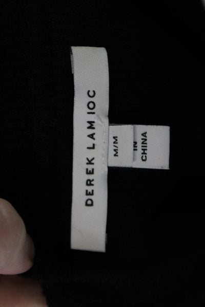 Derek Lam 1OC Womens Lace Up Front Sleeveless Body Con Dress Black Size Medium