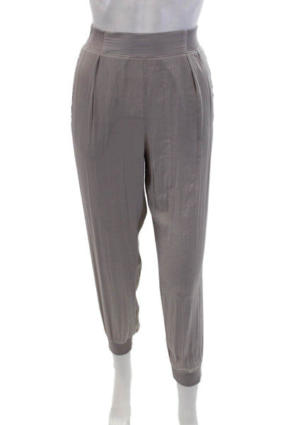 Ramy Brook Womens Pull On High Rise Jogger Pants Gray Lilac Size Medium