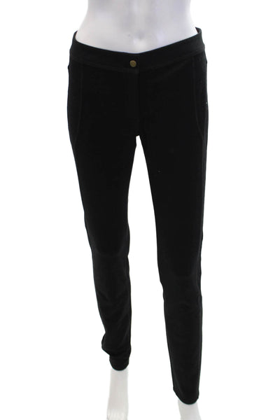Generra Womens Zip Up High Rise Slim Leg Casual Pants Black Cotton Size 6
