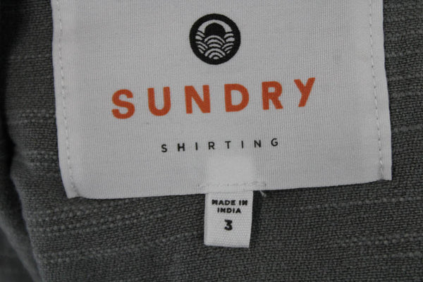 Sundry Womens Long Sleeves Button Down Jacket Mineral Gray Cotton Size 3