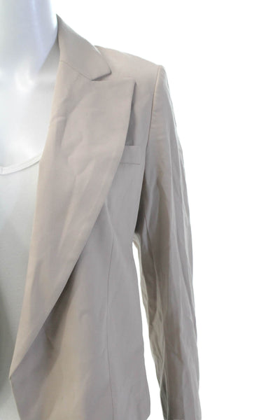 Theory Womens Textured Long Sleeve Lined Collared Blazer Nude Size 04
