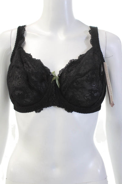 Fayreform Womens Lace Up Detail Bow Accent Underwire Bra Black Size 36E