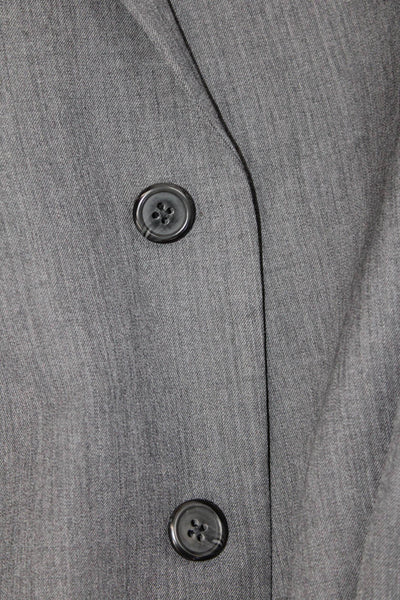Egara Men's Long Sleves Collared Two Piece Slim Pants Suit Gray Size 48