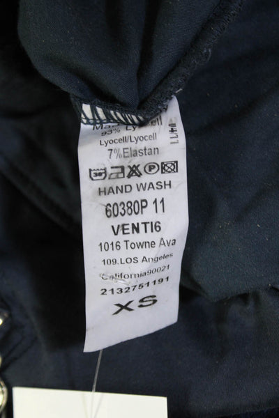 Venti 6 Womens High Rise Drawstring Slim Leg Pants Navy Blue Size Extra Small