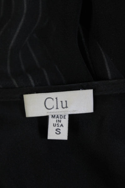 Clu Womens Silk Striped Sleeveless Pullover Tank Top Black Beige Size Small