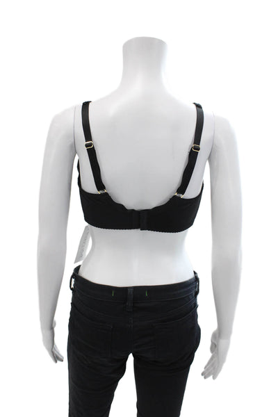 Fayreform Womens Lace Sheer Bow Accent Full Coverage Bra Black Size 32F