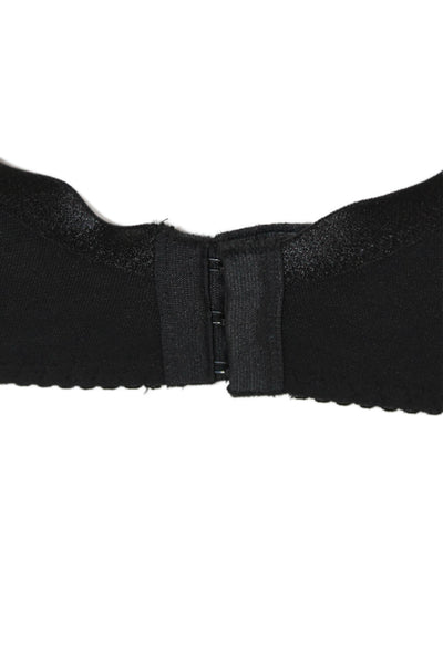 Fayreform Womens Lace Sheer Bow Accent Full Coverage Bra Black Size 32F