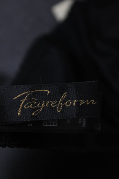 Fayreform Womens Lace Sheer Bow Accent Full Coverage Bra Black Size 32E