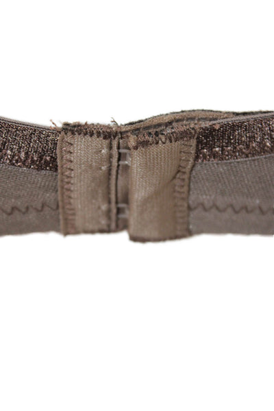 Fayreform Womens Sheer Embroidered Bow Accent Underwired Bra Brown Size 32E