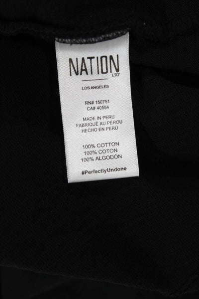 Nation LTD Women's Scoop Neck Sleeveless Pocket Shorts Romper Black Size M