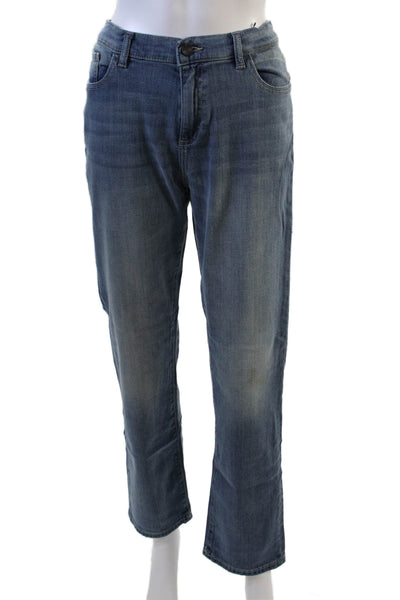 DL1961 Womens Cotton Zip Button Boot Cut Mid Wash Denim Jeans Blue Size 18