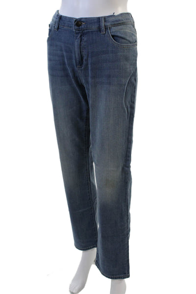 DL1961 Womens Cotton Zip Button Boot Cut Mid Wash Denim Jeans Blue Size 18