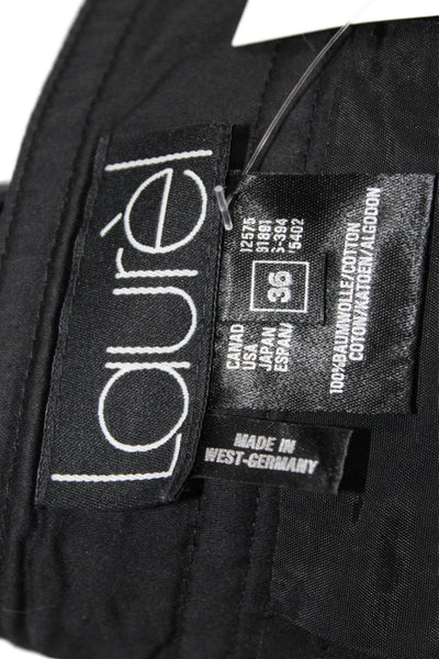 Laurel Womens High Waisted Straight Midi Pencil Zip Fly Skirt Black Size 36