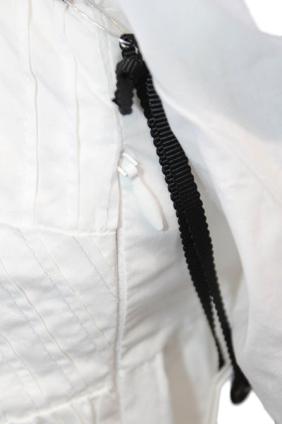English Factory Womens Sleeve Cinched  Pintuck Top - White Size L