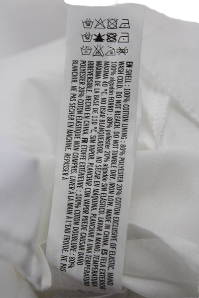 English Factory Womens Sleeve Cinched  Pintuck Top - White Size L