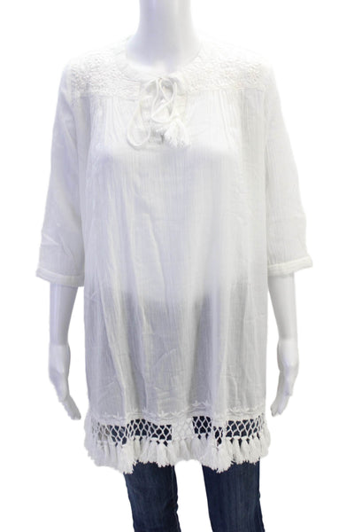 Roller Rabbit Womens Lucknow Serafina Tunic - White Size XXS