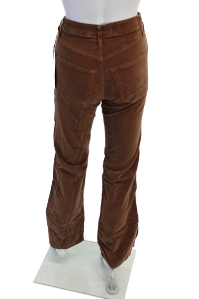 AMO Womens Liz Velvet Split Flare Jeans - Rust Size 23