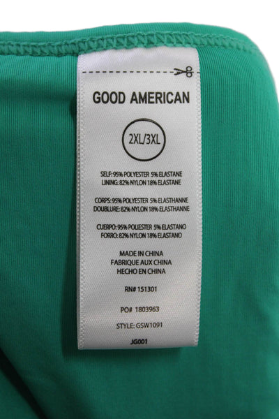 Good American Womens Always Fits Bikini Bottoms - Jade Green Size 2X/3X