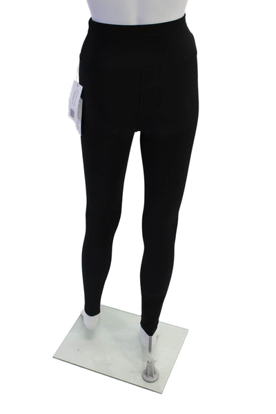 Plush Womens High Waist Matte Fleece Leggings - Black Size S