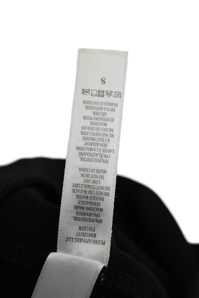 Plush Womens High Waist Matte Fleece Leggings - Black Size S