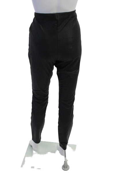 Good American Womens Good Waist Leather Pull On Leggings - Black001 Size 4