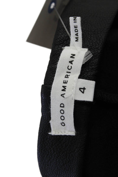 Good American Womens Good Waist Leather Pull On Leggings - Black001 Size 4