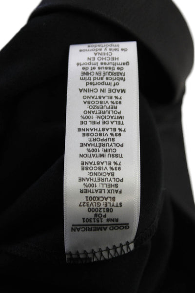 Good American Womens Good Waist Leather Pull On Leggings - Black001 Size 4