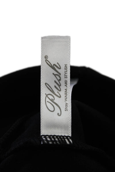 Plush Womens High-Waist Slim Pants with Zippers - Black Size S