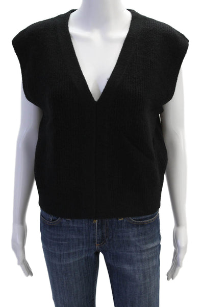 English Factory Womens Fitted Sweater Vest - Black Size M