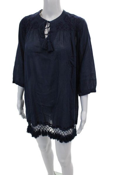 Roller Rabbit Womens Lucknow Serafina Tunic - Navy Size S