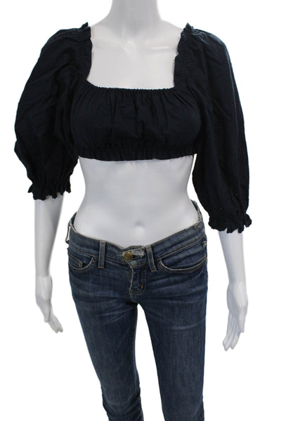 Birds of Paradis Womens Agnes Blouse - Midnight Broderie Size XS