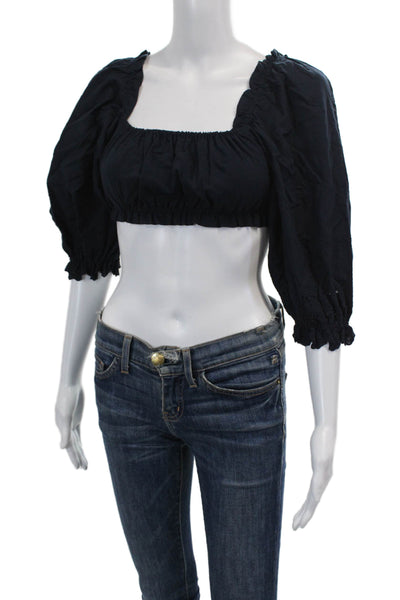 Birds of Paradis Womens Agnes Blouse - Midnight Broderie Size XS
