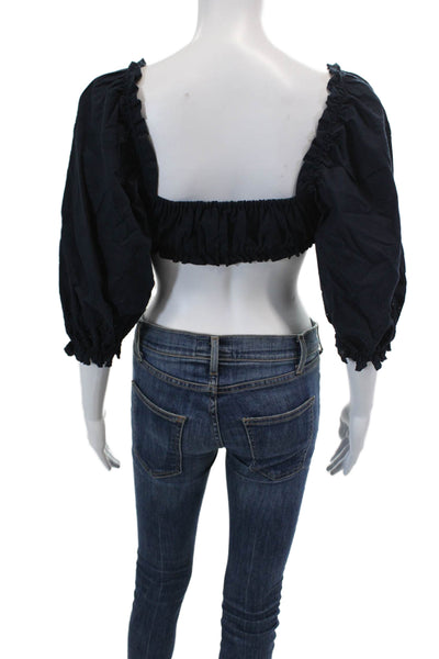 Birds of Paradis Womens Agnes Blouse - Midnight Broderie Size XS