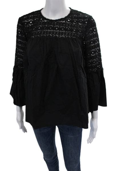 endless rose Womens Crochet Blouse - Black Size XS